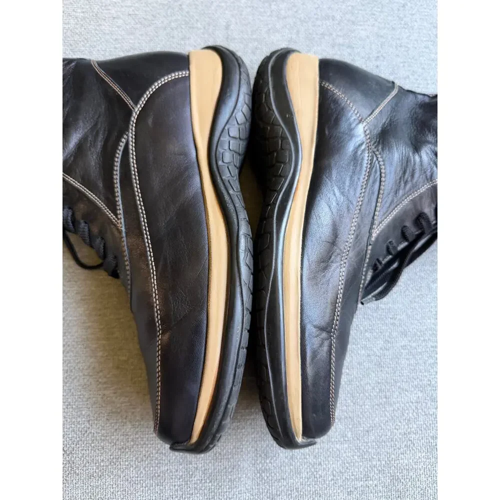 4US Cesare Paciotti 4US Black Leather High Top Sneakers Men's 39 US 7.5 - 8